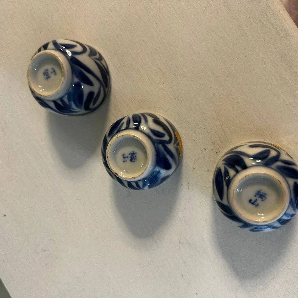 Set of 3 tiny bowls sushi soy sauce Japanese Asian charcuterie